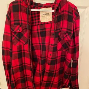 Garage hooded plaid